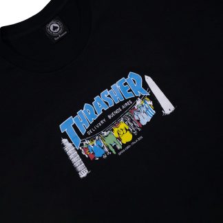 Remera Negra • Thrasher x Delivxry - Gemma